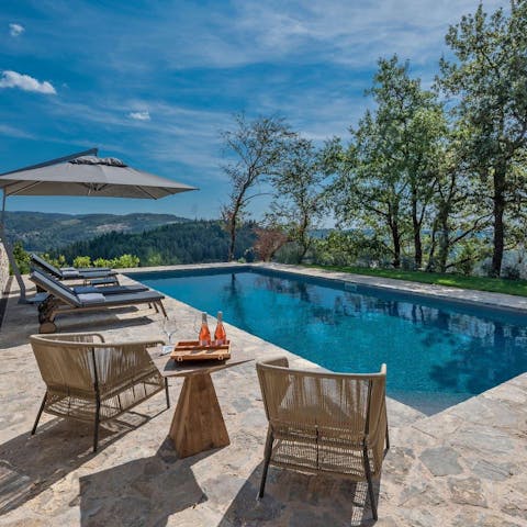 Swim with a view of the beautiful Tuscan countryside