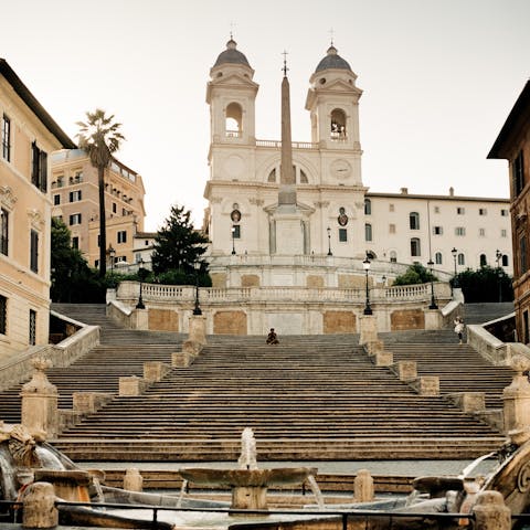 Visit the Spanish Steps, just a three-minute walk away