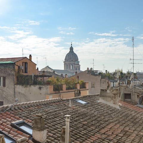 Take in views over Rome's rooftops from your living room