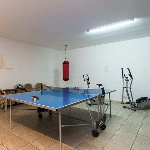 Get your morning work-out in or challenge your partner to a game of ping-pong