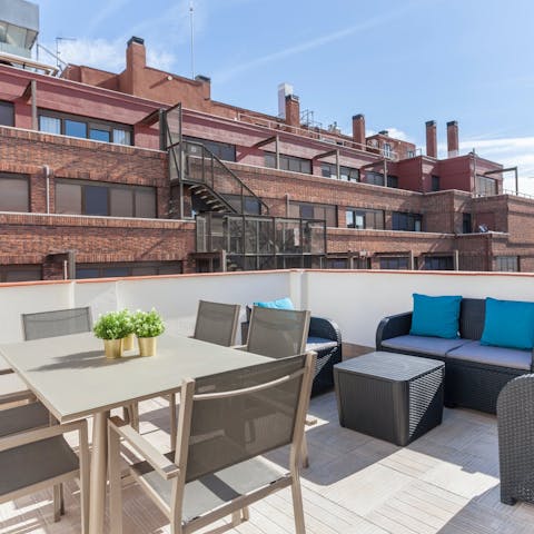 Sip a tinto de verano on the roof terrace