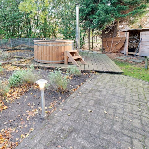 Indulge yourself with a trip to the wood-fired hot tub and let all stress melt away