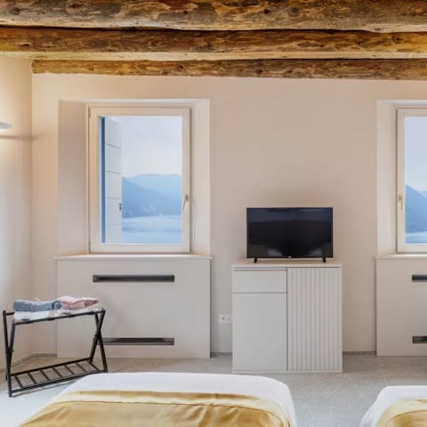 Wake up to Lake Como views from the bedrooms