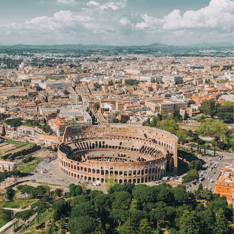 Stay a short stroll from Rome's emblematic Colosseum