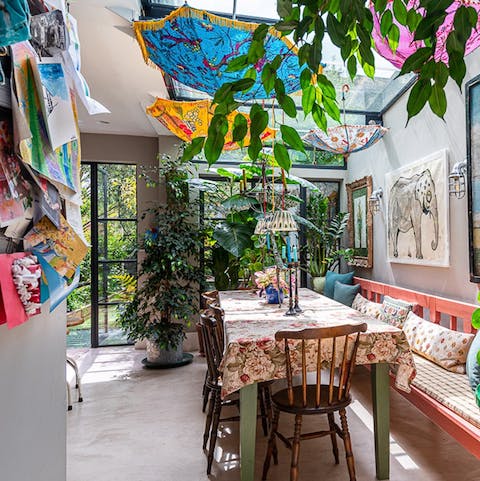 Drink in the quirky decor of this travel-inspired home