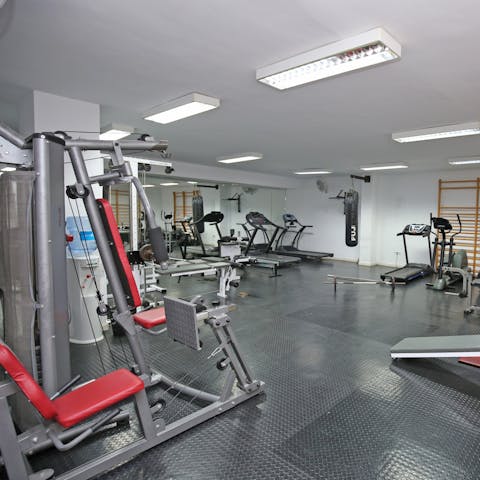 Work up a sweat in the communal gym