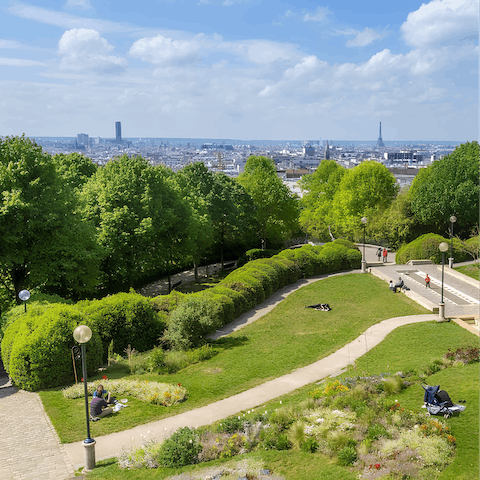 Spend sunny afternoons strolling around Parc des Buttes-Chaumont