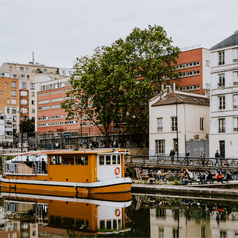 Stroll ten minutes to the Canal Saint-Martin for waterside drinking and dining