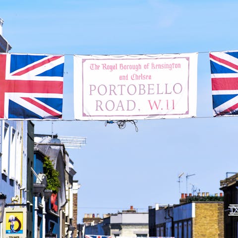 Discover the famous Portobello Road Market, a short walk away