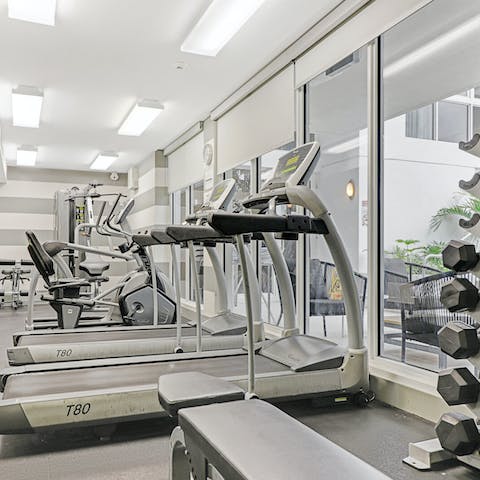 Work up a sweat in the fully-equipped gym