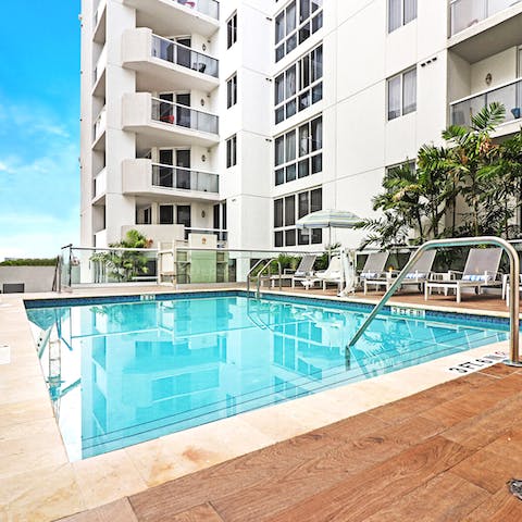 Take a dip in the communal pool