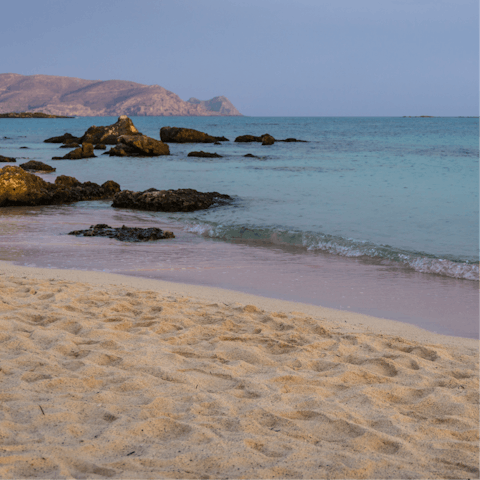 Spend the day on Plakias Beach, around a five-minute drive away