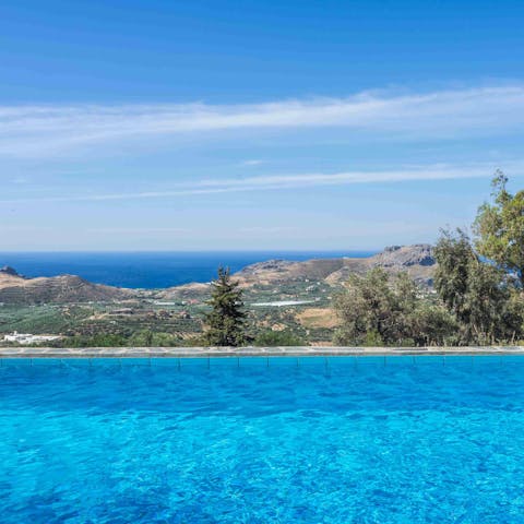 Admire the sea and countryside vistas from the private pool