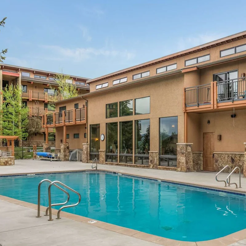 Start the day with a dip in the communal pool