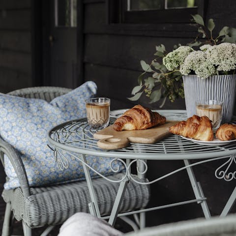 Start the morning with coffee and pastries on the terrace