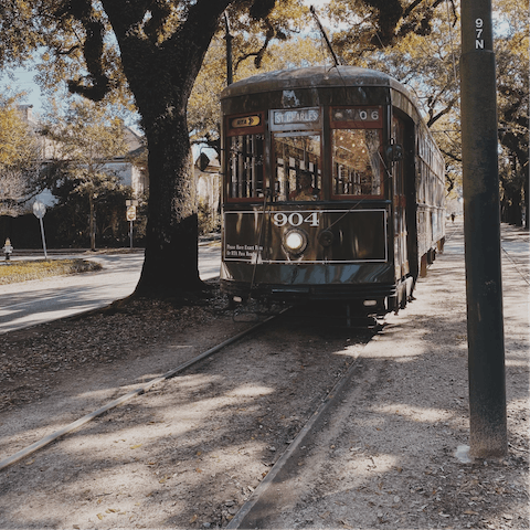 Explore the city in style, on board one New Orleans' iconic streetcars