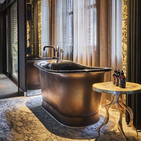 Indulge in a moment of luxury with a relaxing bath 
