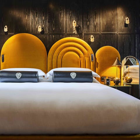 Enjoy a night of sweet dreams in the plush and stylish bed 
