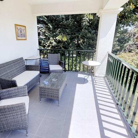 Linger over morning coffees on your oh-so-private terrace