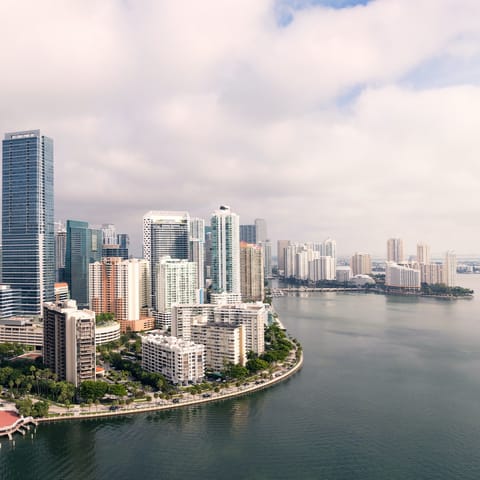 Explore Downtown Miami,  a twenty-minute drive away
