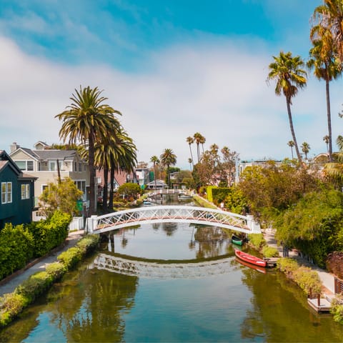 Stroll fifteen minutes down to the beautiful Venice Canals