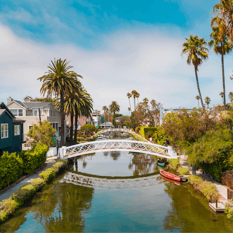 Stroll fifteen minutes down to the beautiful Venice Canals