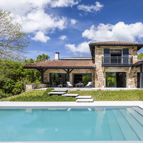 Take a dip in the heated pool on a balmy evening before dinner