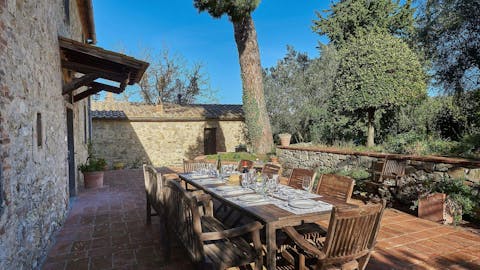 Dine alfresco on the sun-drenched terrace