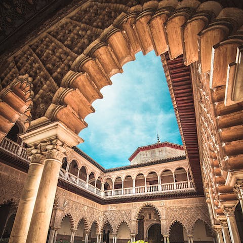 One of Seville's must-sees, the Real Alcázar is only a short walk away