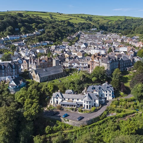 Stay in a Grade II-listed building only a five-minute walk from Lynton's centre