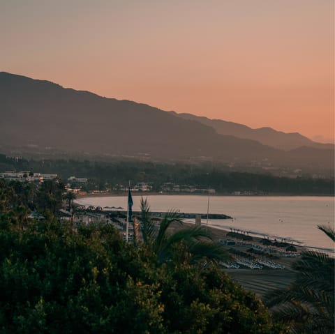 Stroll over to Playa de Elviria, a mere fifty metres from the front door