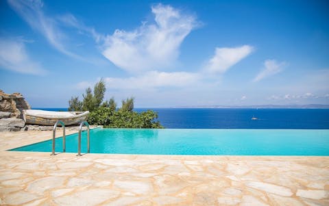 Take a dip in the infinity pool with a view of infinite blues