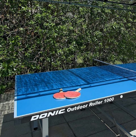 Work up an appetite for dinner with a game or two of ping pong