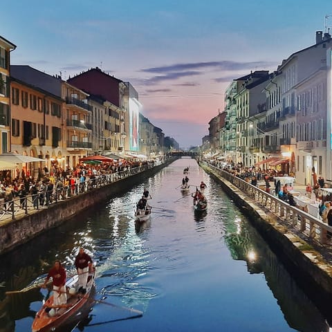 Soak up the vibrant atmosphere of nearby Navigli 