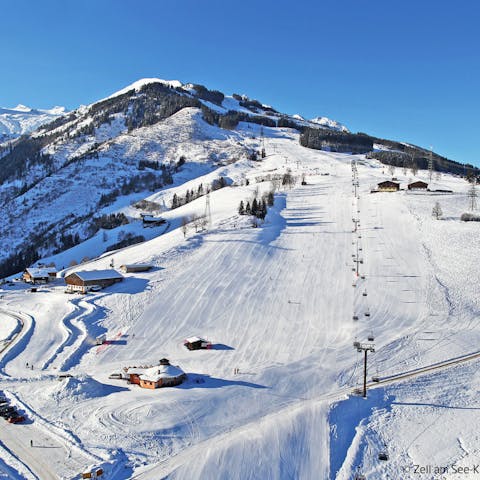 Drive twelve minutes to the ski runs of Zell am See