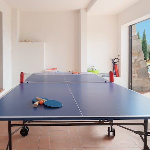 Challenge your loved ones to a game of table tennis