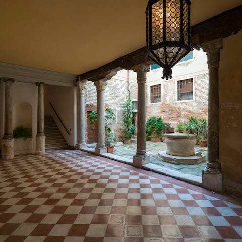 Enjoy a peaceful moment in the building's secluded courtyard