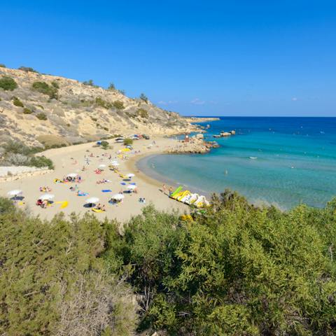 Pass a carefree afternoon on one of the beaches that line the Protaras coastline