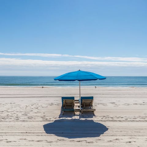 Sprawl out on the shore of the Gulf of Mexico, right across the street