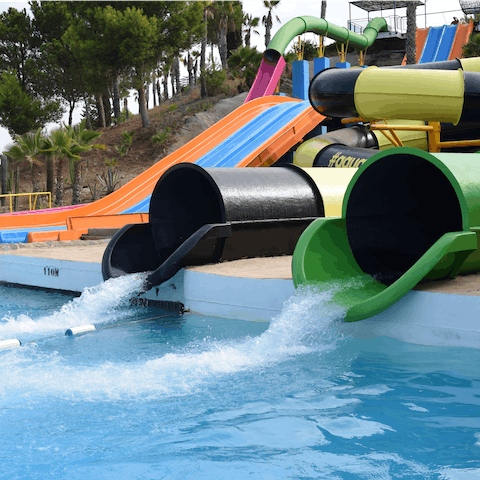 Spend the day splashing at the nearby waterparks – Waterville USA is an eight-minute drive