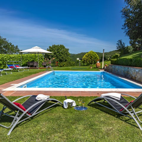 Dip your toes in the seasonal pool ahead of a barbecue lunch on the lawn