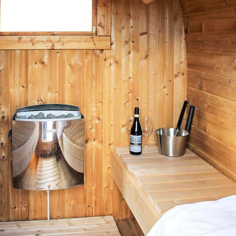 Recharge with a serotonin-boosting session in the sauna 