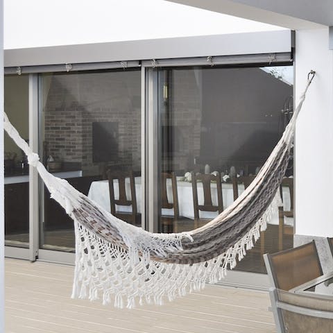 Curl up with a book in the hammock