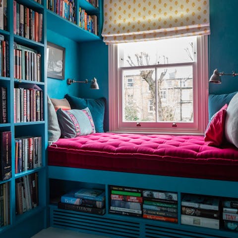 Curl up with a book in the cosy reading nook