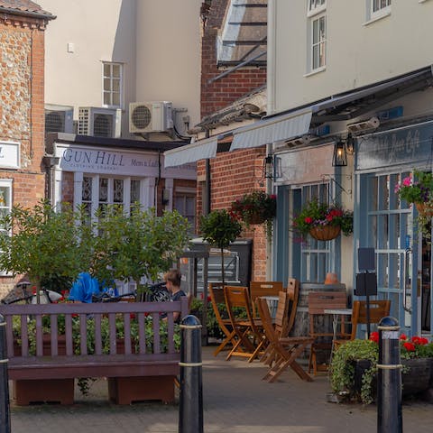 Explore Holt's charming cafes, pubs and independent shops