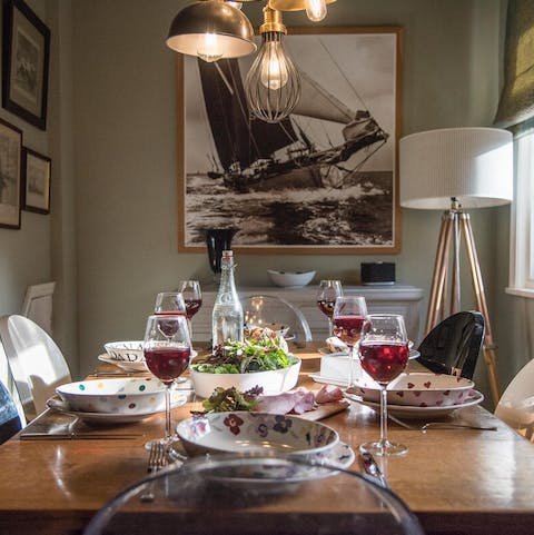 Share meals and make memories around the rustic dining table