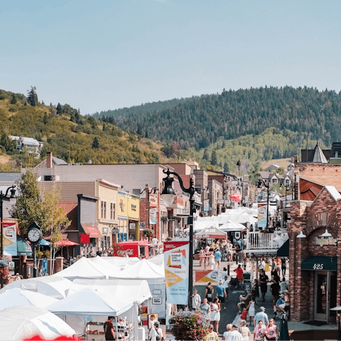 Cruise seven minutes by car to Main Street of Park City for shops and bars