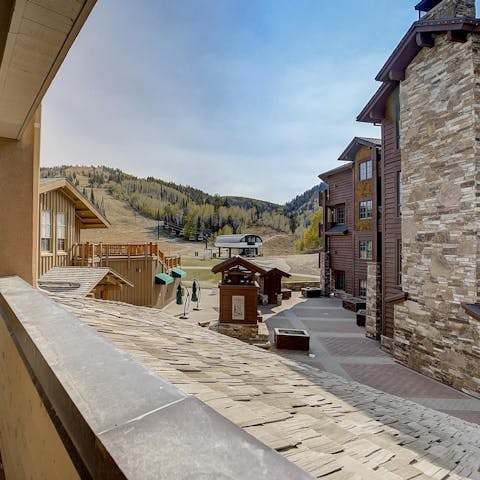 Check how busy the ski lift is from your private balcony