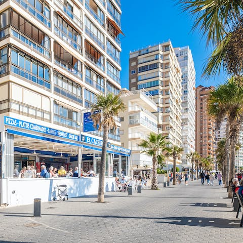 Walk down the restaurant-lined street when you're feeling peckish