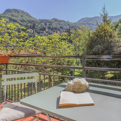 Sit out on the private balcony and admire the surrounding landscape